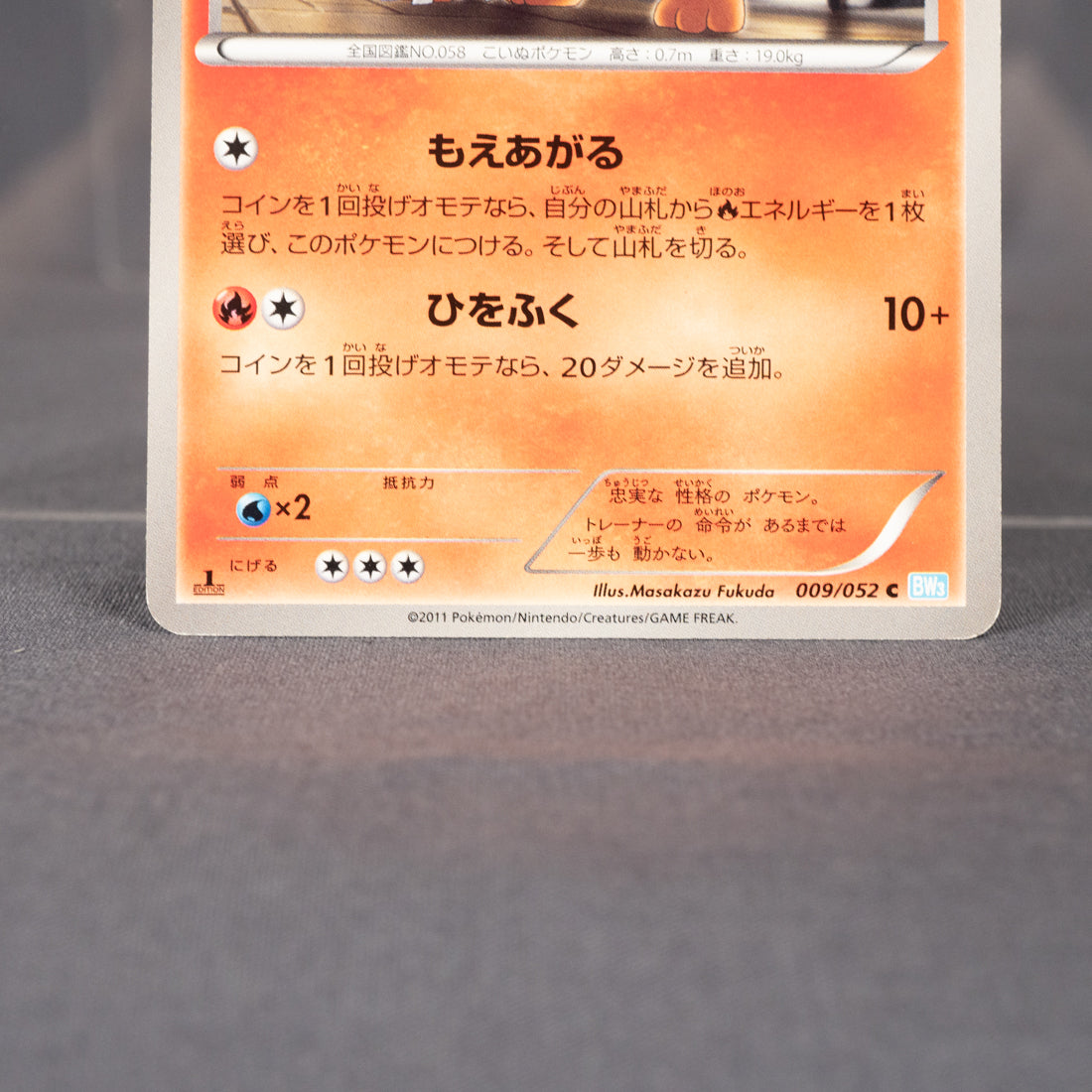 [LP] Growlithe 009/052 BW3  Pokemon Card TCG Japanese